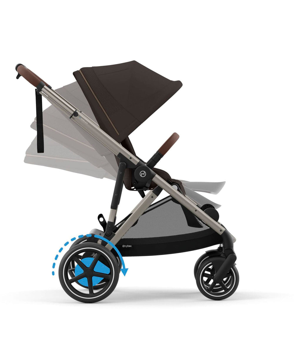 Cybex Pushchairs Cybex e-Gazelle S Electric Single to Double Pushchair Bundle (5 Pieces) - Chocolate Brown