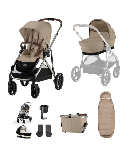Cybex Pushchairs Cybex Gazelle S Pushchair Bundle (5 Piece) - Almond Beige
