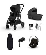 Cybex Pushchairs Cybex Gazelle S Pushchair Bundle (7 Pieces) with Cybex Cloud G Car Seat - Moon Black