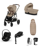 Cybex Pushchairs Cybex Gazelle S Pushchair Bundle with Cloud G i-Size Car Seat & Base (7 Pieces) - Almond Beige