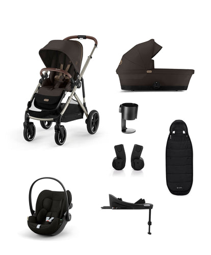 Cybex Pushchairs Cybex Gazelle S Pushchair Bundle With Cloud G i-Size Car Seat & Base (7 Pieces) - Chocolate Brown