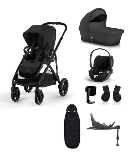 Cybex Pushchairs Cybex Gazelle S Pushchair Bundle with Cloud T Car Seat and Base In Moon Black