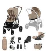 Cybex Pushchairs Cybex Gazelle S Pushchair Bundle with Cloud T i-Size Baby Car Seat & Base (7 Pieces) - Almond Beige