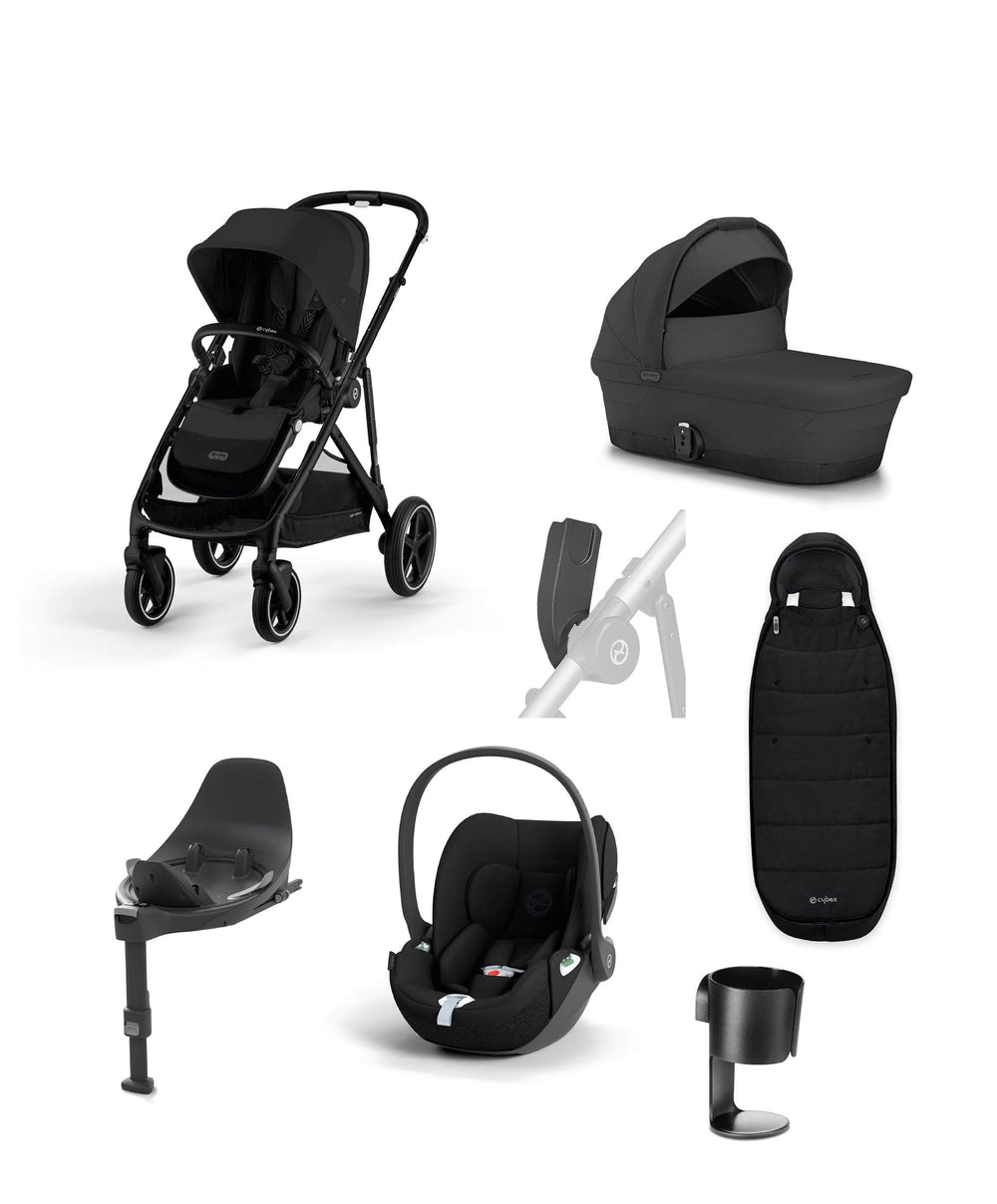 Cybex Pushchairs Cybex Gazelle S Pushchair Bundle With Cybex Cloud T i-Size + Baby Car Seat &amp; Base (7 Piece) - Moon Black