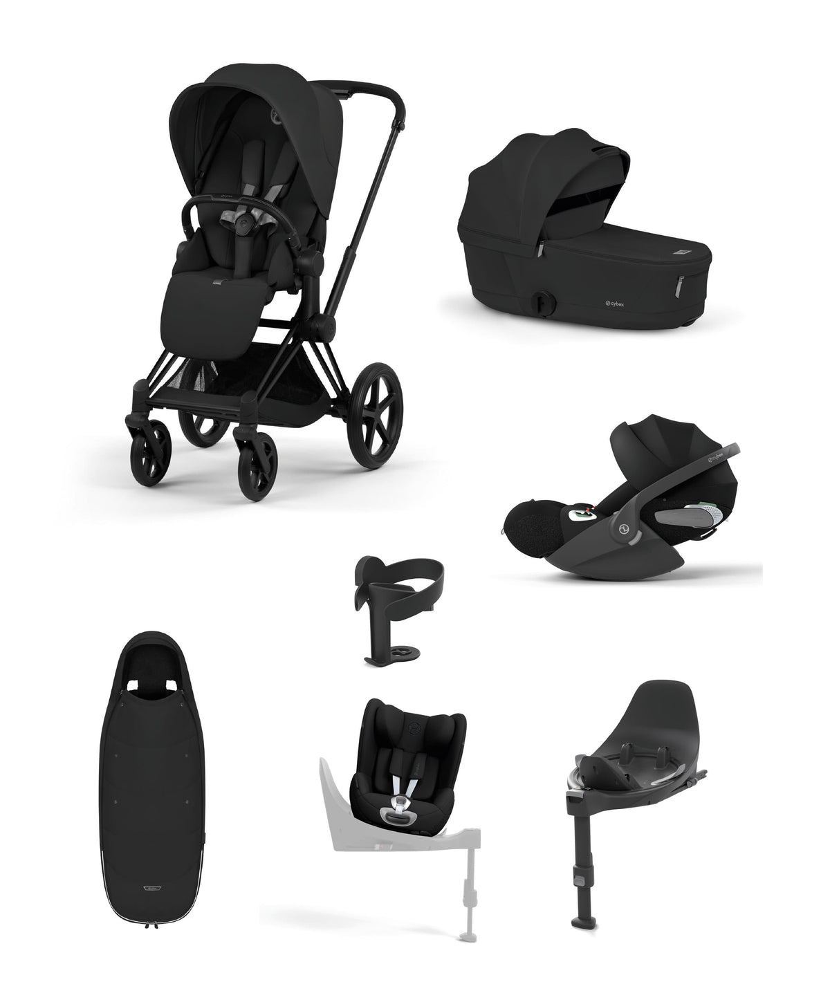 Cybex Pushchairs Cybex Priam Pushchair Bundle with Cybex Cloud T i-Size & Sirona T i-Size Car Seat - Sepia Black