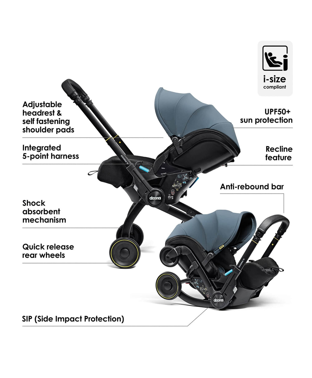 Doona Baby Car Seats Doona X Car Seat &amp; Stroller - Ocean Blue
