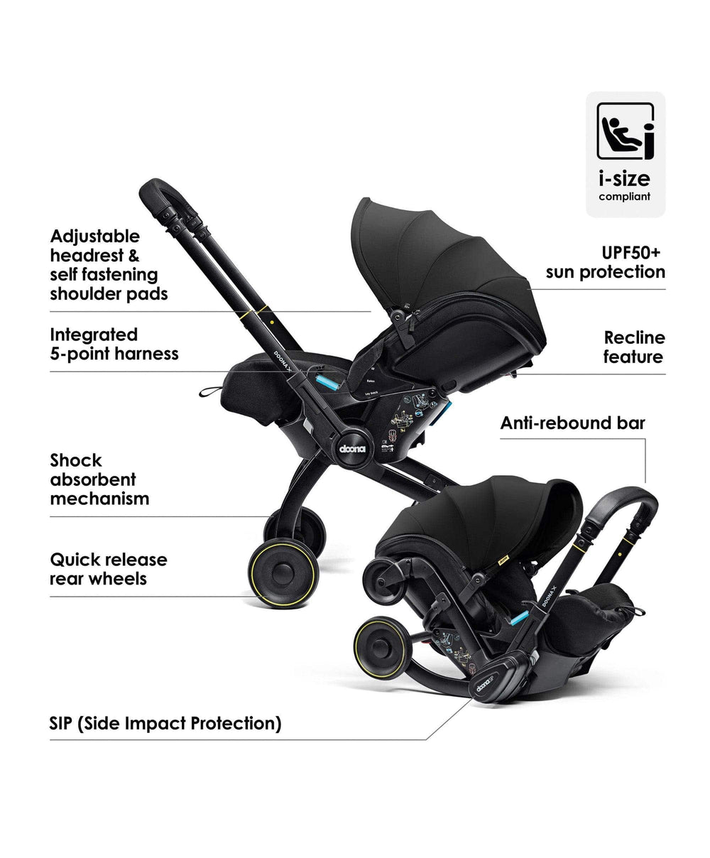 Doona Doona X Car Seat with Stroller &amp; Base - Nitro Black