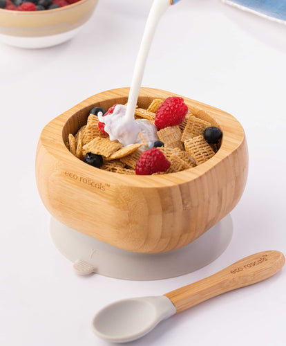 Eco Rascals Baby Weaning Eco Rascals Bowl & Spoon Set - Grey