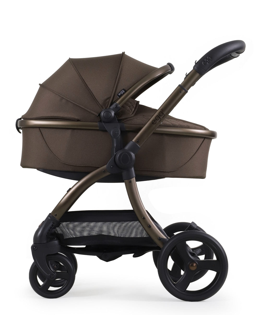 Egg (BabyStyle) Pushchairs Egg3 Complete Pushchair Bundle with Shell 360 Car Seat - Chocolate Velvet