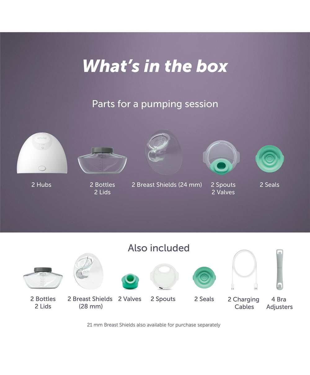 Elvie Breastfeeding Elvie Double Electric Breast Pump &amp; Elvie Breast Milk Storage Bags