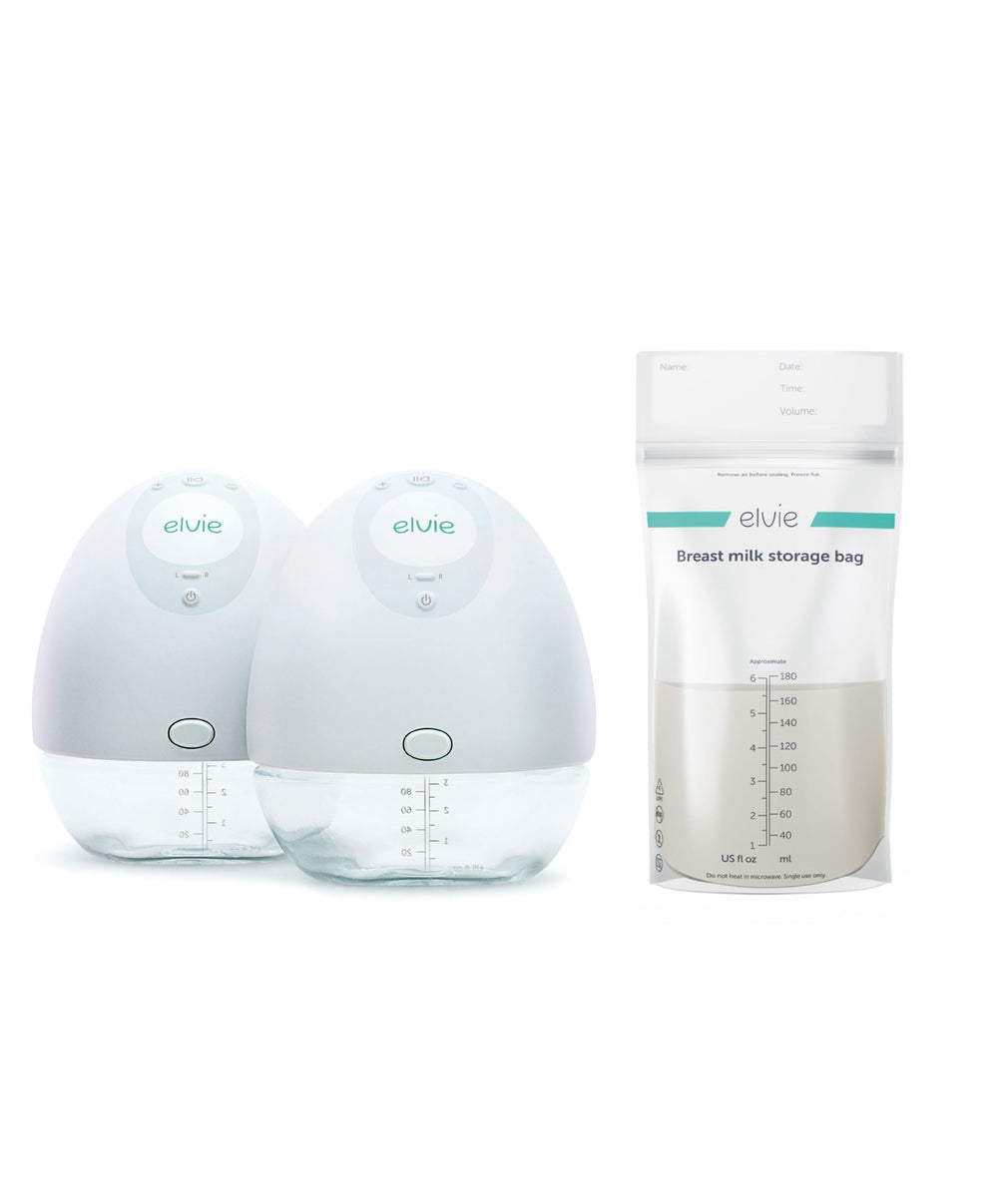 Elvie Breastfeeding Elvie Double Electric Breast Pump &amp; Elvie Breast Milk Storage Bags