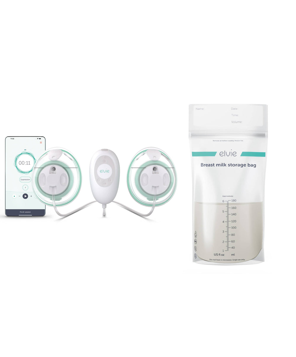Elvie Breastfeeding Elvie Stride 2 Double Breast Pump &amp; Elvie Breast Milk Storage Bags