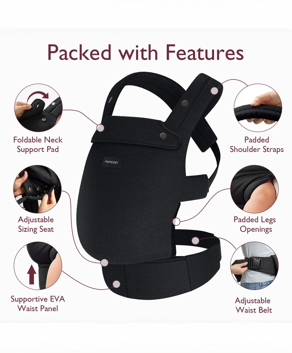 Ergobaby Baby Carriers Momcozy Baby Carrier 3M+ Cotton - Black
