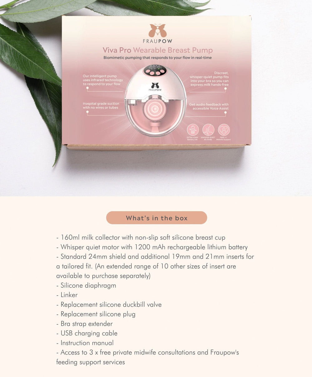 Fraupow Breastfeeding Fraupow Viva Pro Wearable Hands-Free Breast Pump