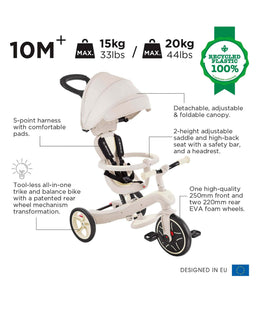 Globber Outdoor Play Globber Explorer Trike Eco 4 in 1 – Coconut