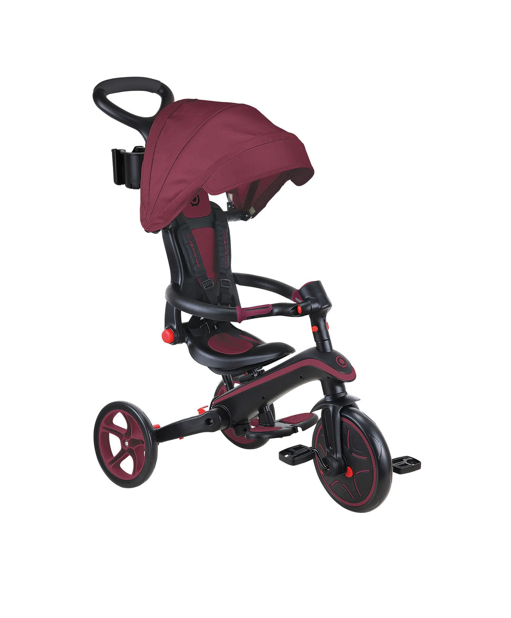 Globber Outdoor Play Globber Explorer Trike Foldable 4in1 -  Burgundy