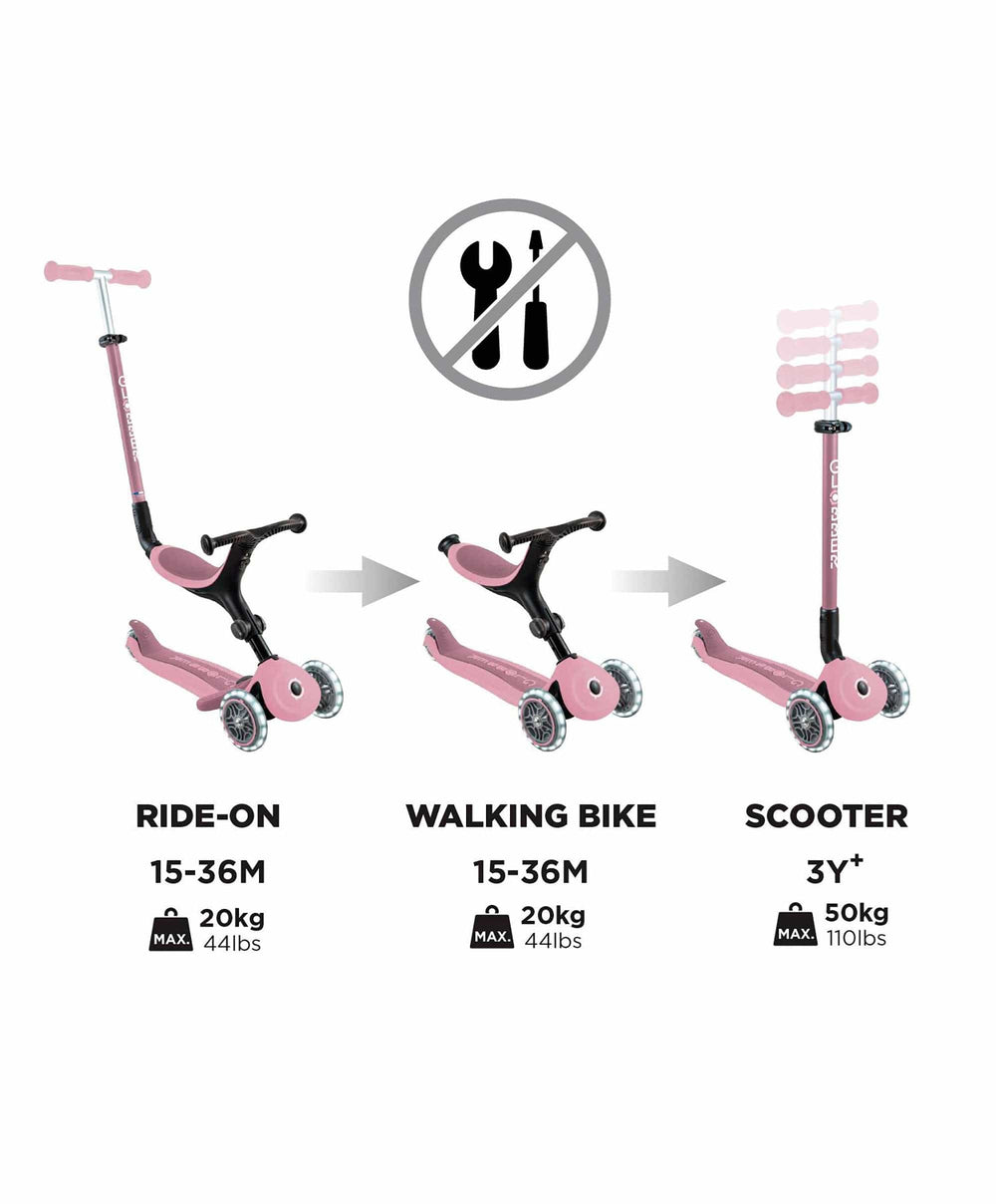 Globber Outdoor Play Globber Go Up Active Lights Eco - Berry