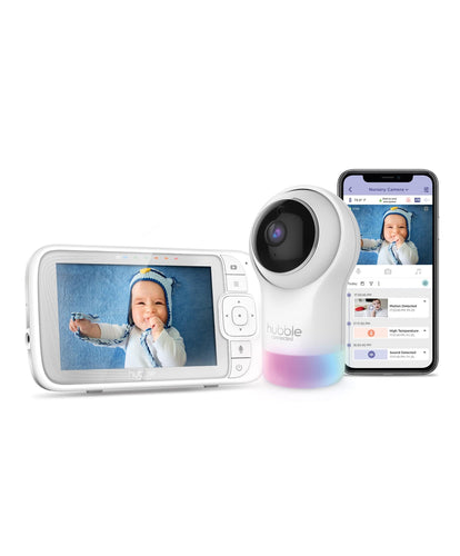 Hubble Baby Monitors Hubble Nursery Pal Glow+ Baby Monitor in White