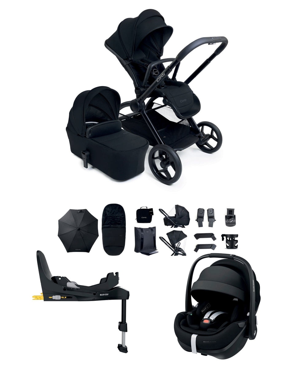 iCandy iCandy Core 2 Pushchair Bundle With Maxi-Cosi Pebble 360 Pro Car Seat &amp; Base – Black