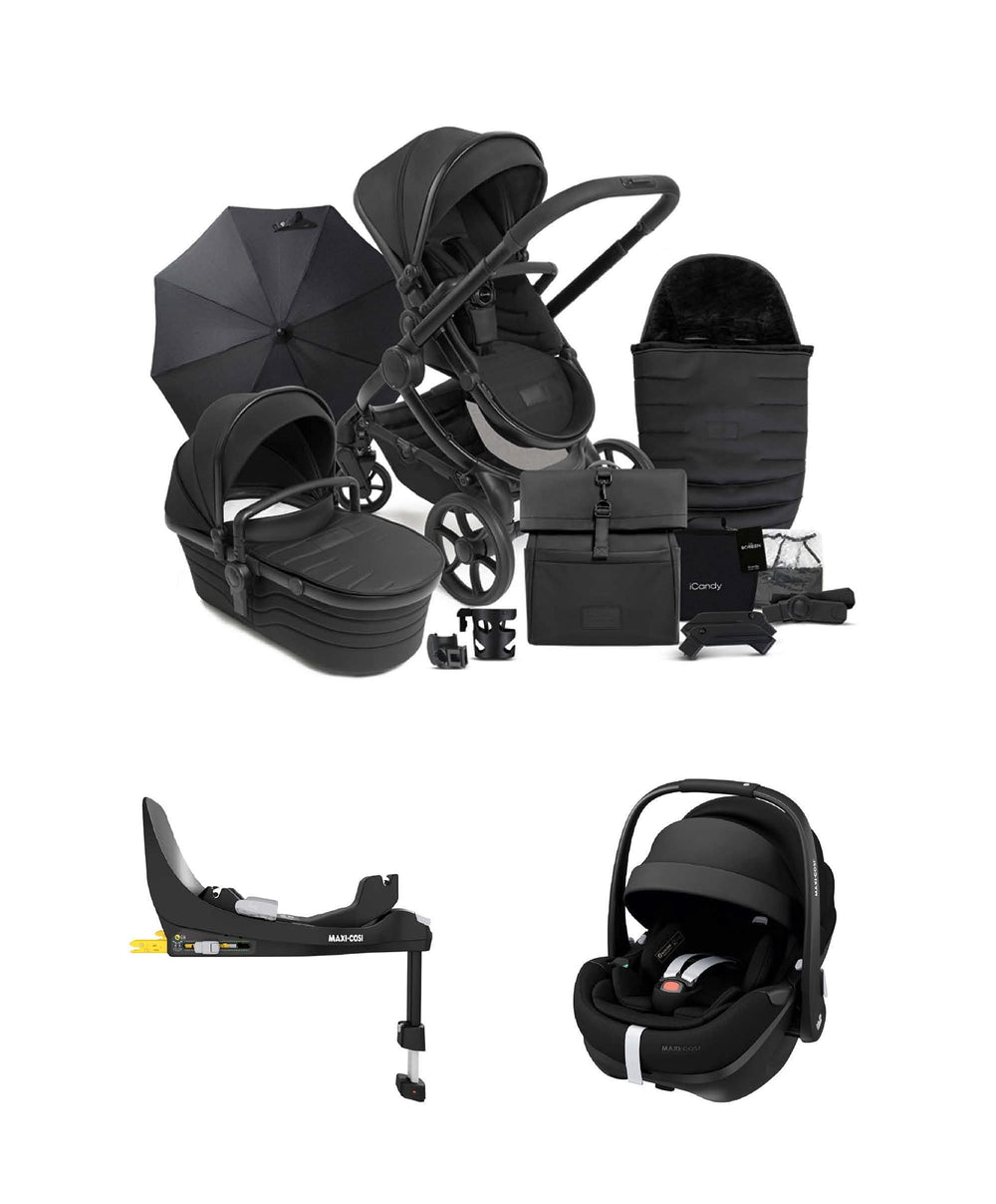 iCandy iCandy Peach 7 STUDIO Complete Bundle and Maxi-Cosi Pebble 360 Pro Car Seat &amp; Base - Black