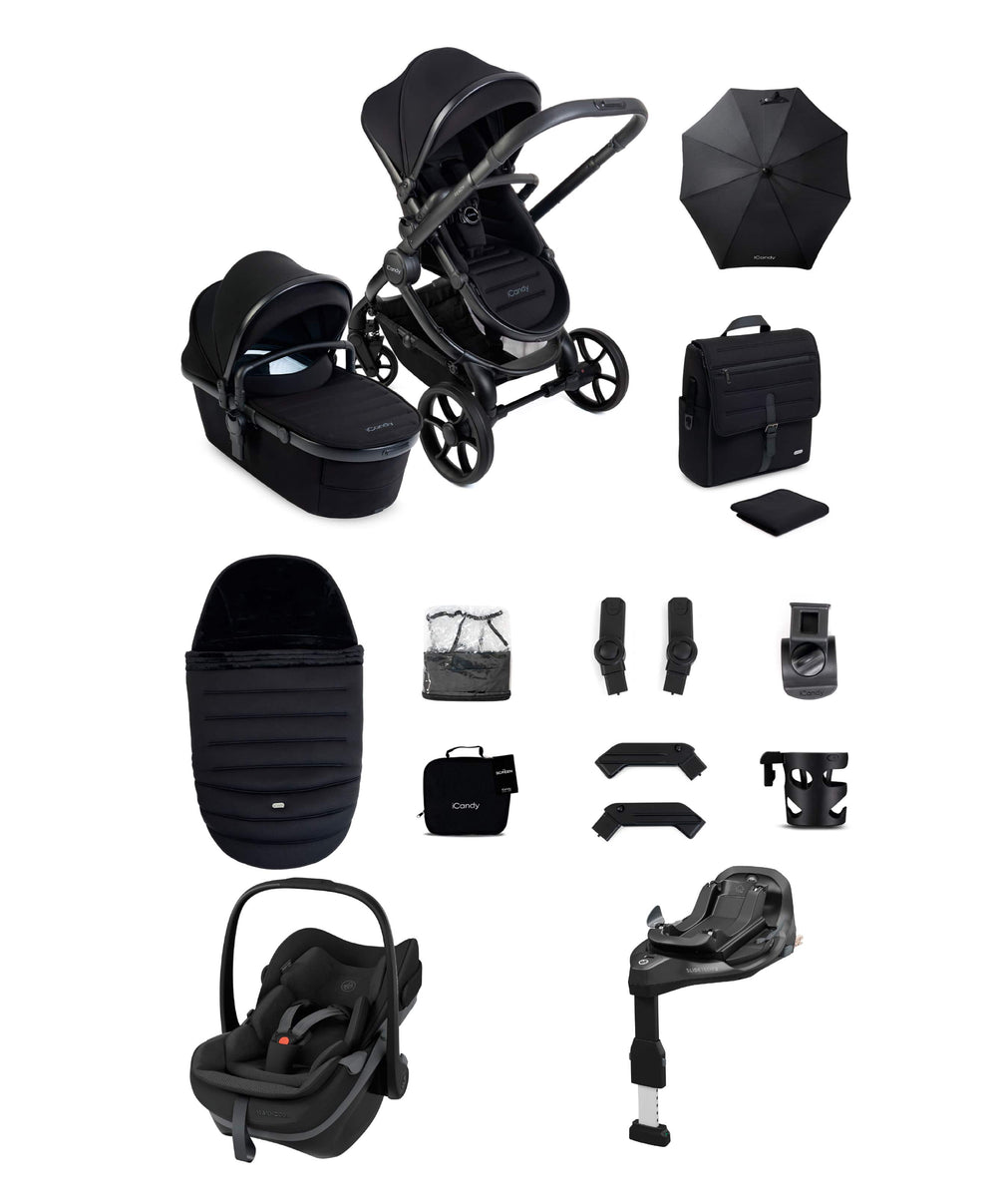 iCandy iCandy Peach 8 Complete Bundle with Maxi-Cosi Pebble Slide Pro Car Seat &amp; Base  - Black