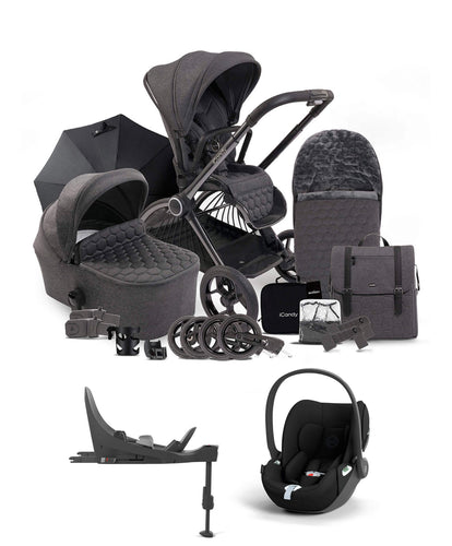 iCandy Pushchairs iCandy Core Pushchair Bundle with Cloud T Car Seat and Base in Dark Grey