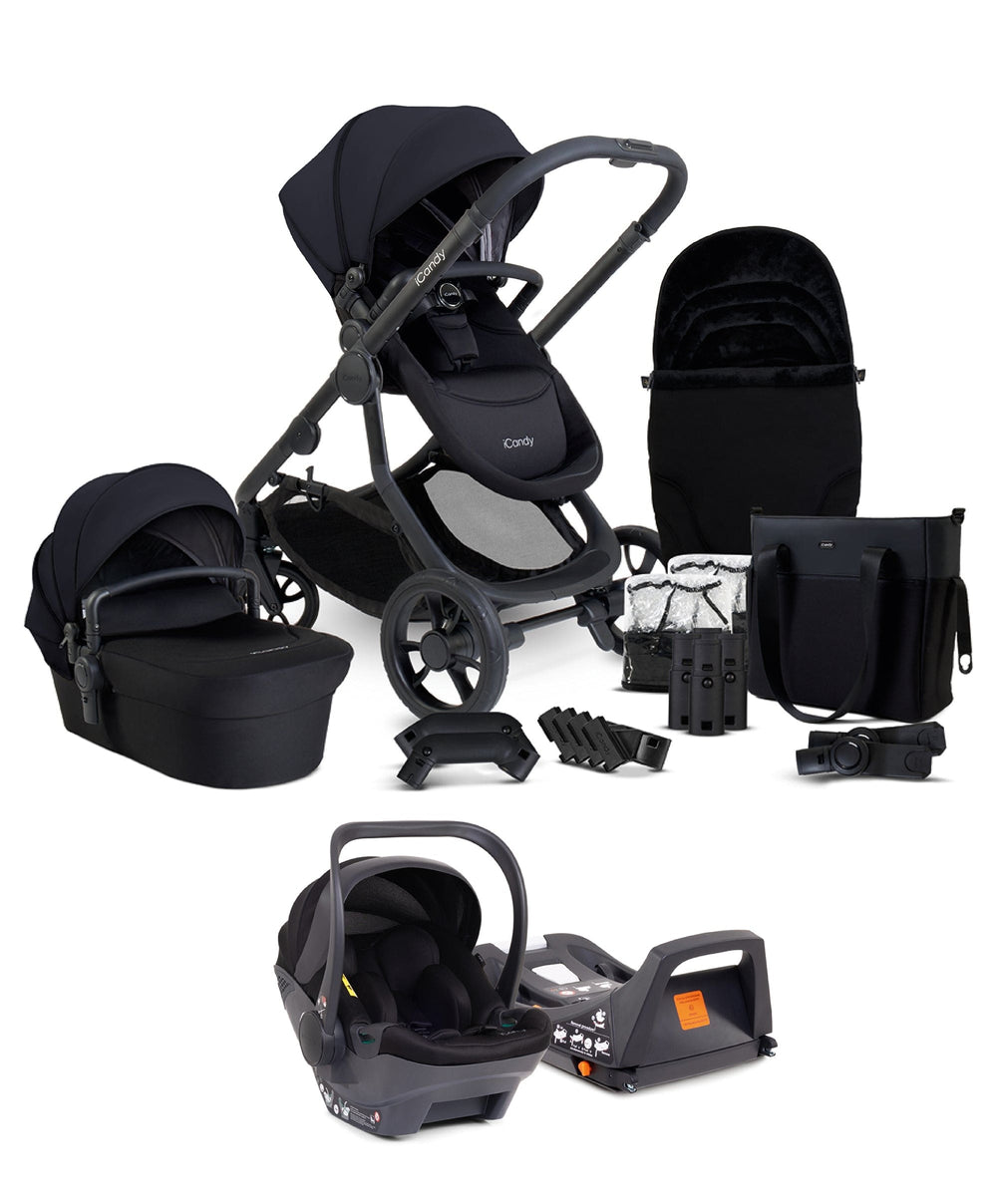 iCandy Pushchairs iCandy Orange4 Pushchair Bundle with iCandy Cocoon Car Seat & Base - Black