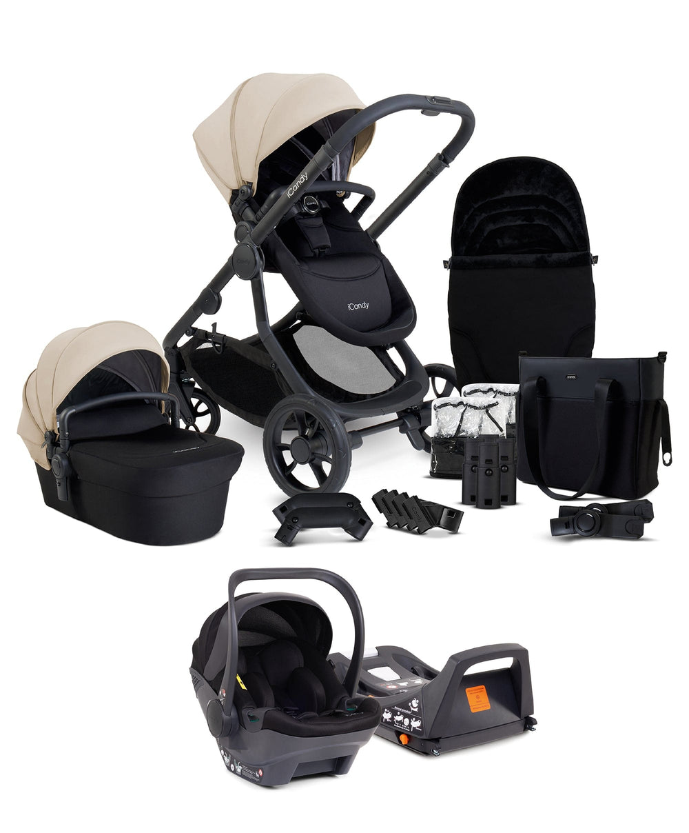 iCandy Pushchairs iCandy Orange4 Pushchair Bundle with iCandy Cocoon Car Seat & Base - Latte