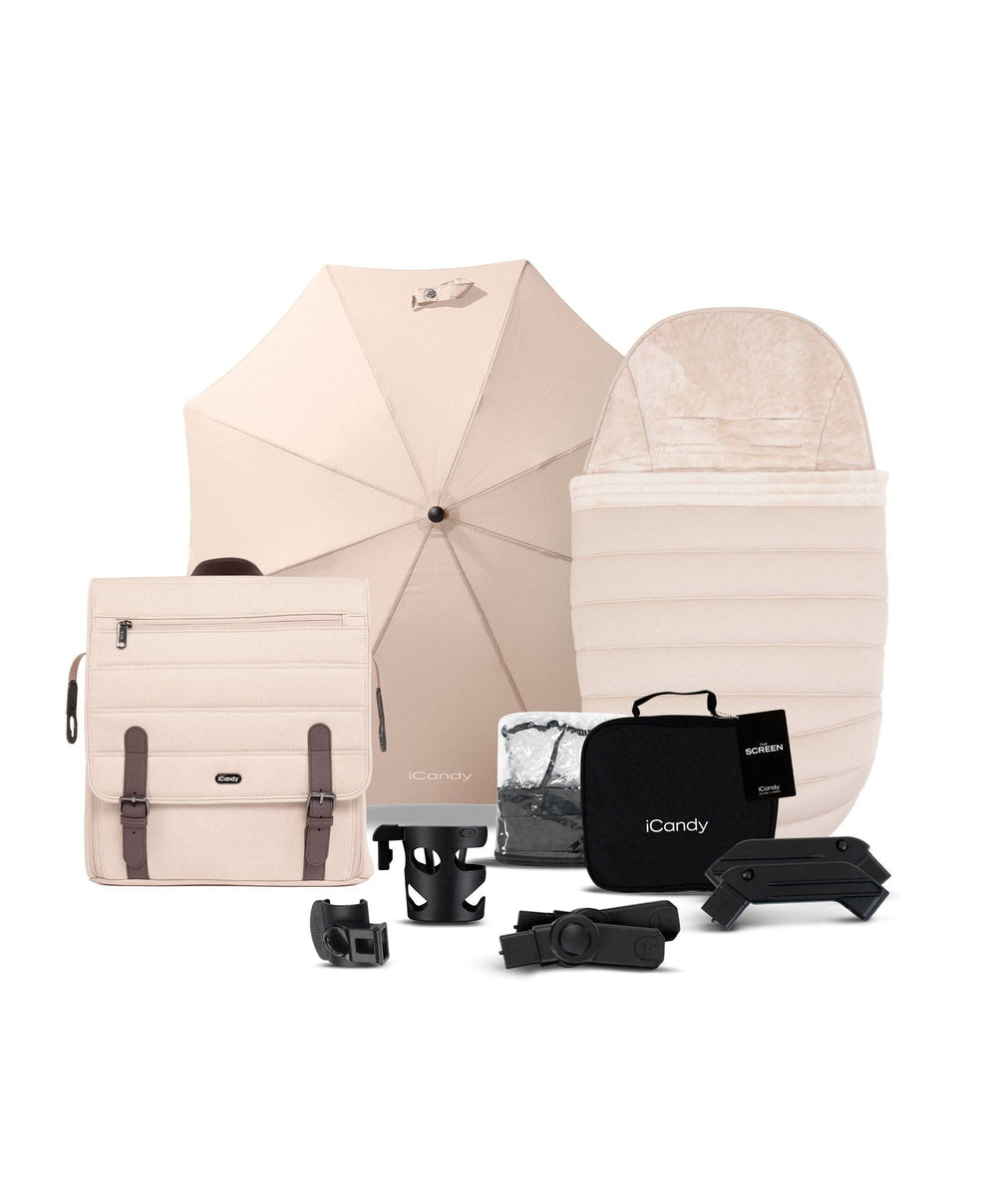 iCandy Pushchairs iCandy Peach 7 Complete Pushchair Bundle with Cybex Cloud T Car Seat - Biscotti