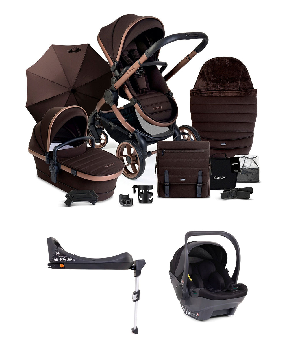 iCandy Pushchairs iCandy Peach 7 Complete Pushchair Bundle with iCandy Cocoon Car Seat &amp; Base - Pecan