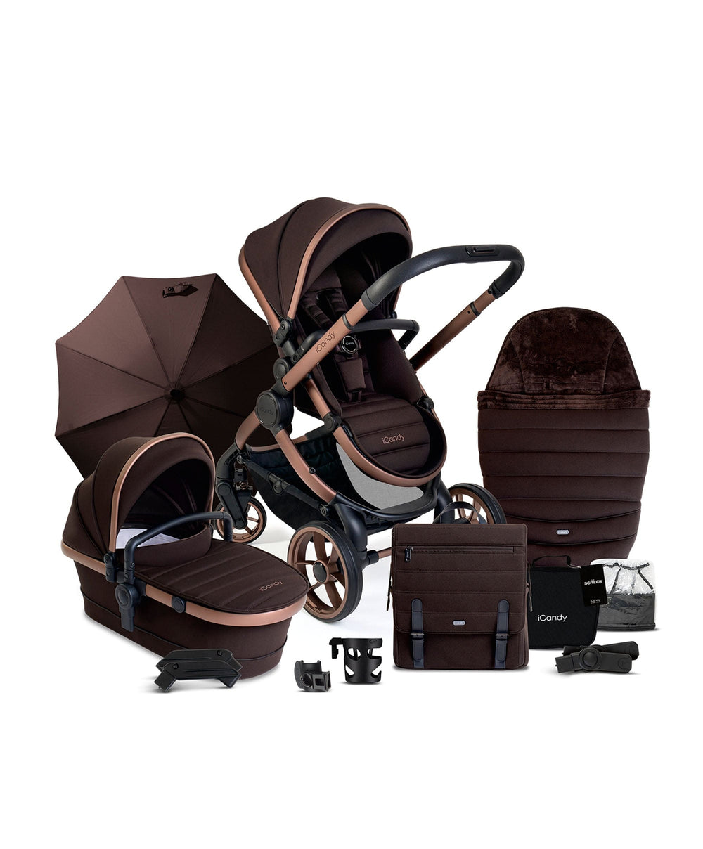 iCandy Pushchairs iCandy Peach 7 Complete Pushchair Bundle with iCandy Cocoon Car Seat &amp; Base - Pecan