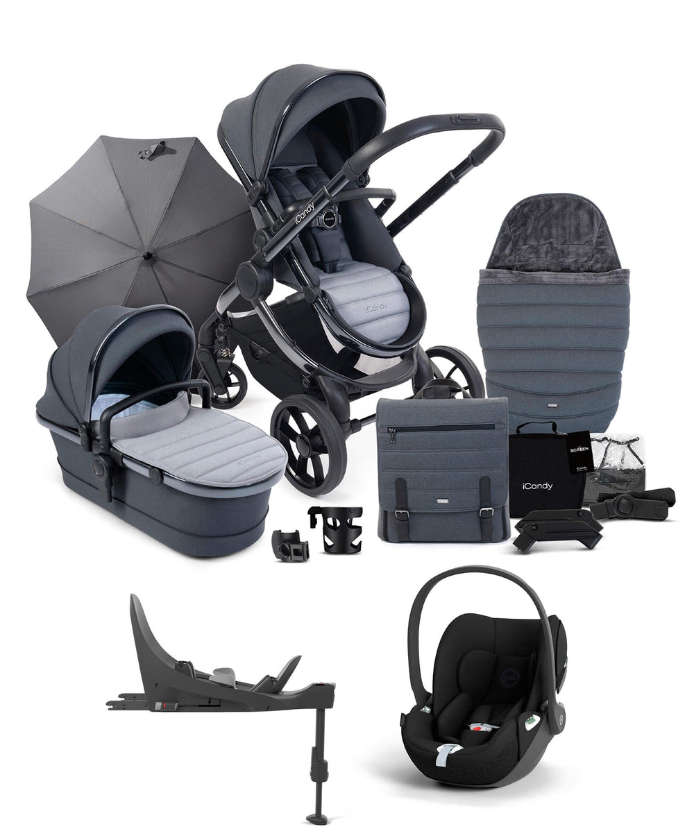 iCandy Pushchairs iCandy Peach 7 Pushchair Bundle with Cloud T Car Seat and Base in Truffle
