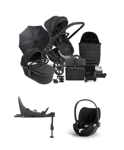 iCandy Pushchairs iCandy Peach 7 STUDIO Complete Bundle and Cybex Cloud T i-Size Rotating Car Seat & Base - Black