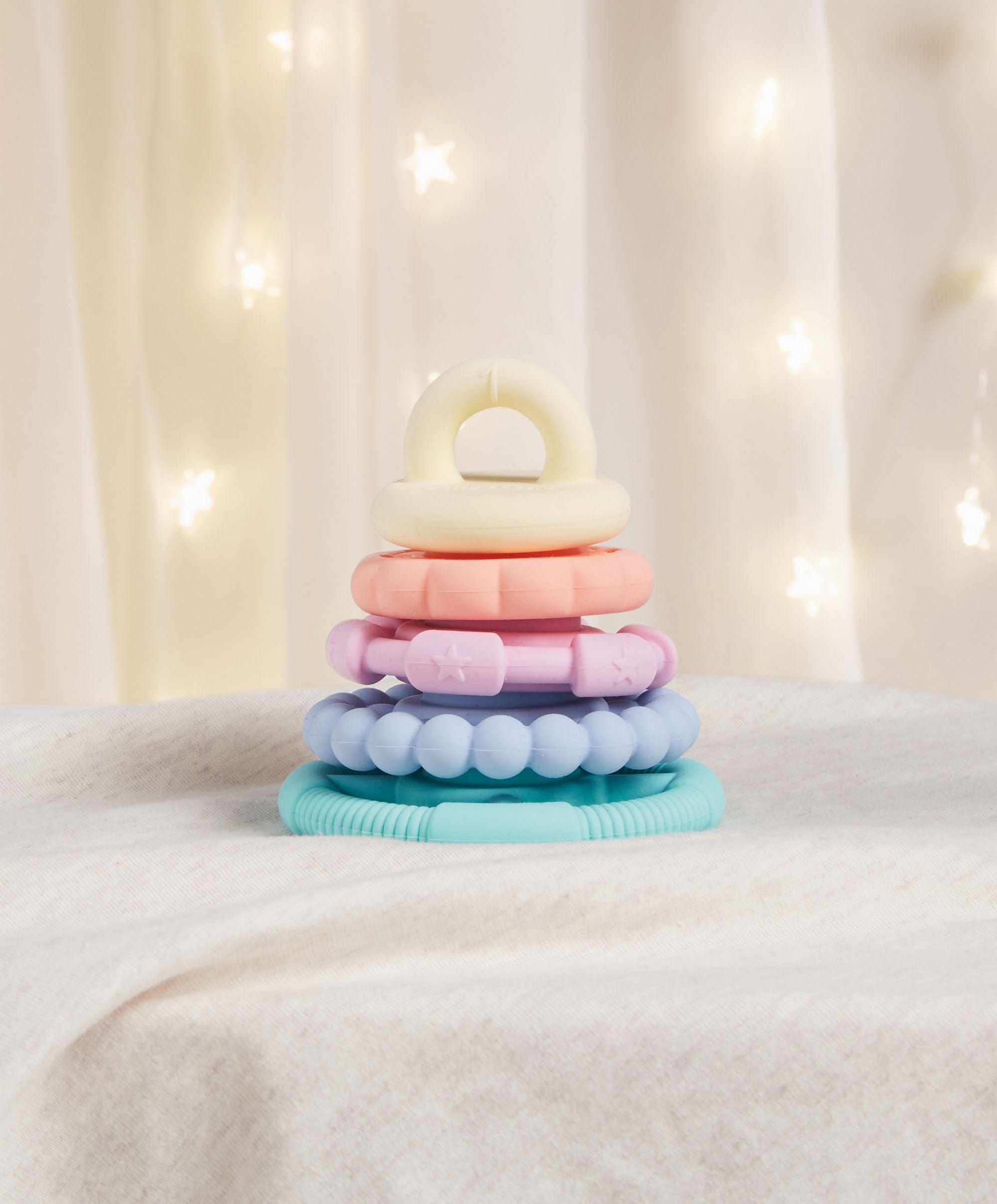 Jellystone Designs Rainbow Stackers Teether – Pastel – Mamas