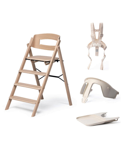 KAOS KAOS Klapp Highchair Bundle with Safety Rail, Tray & Harness – Oak