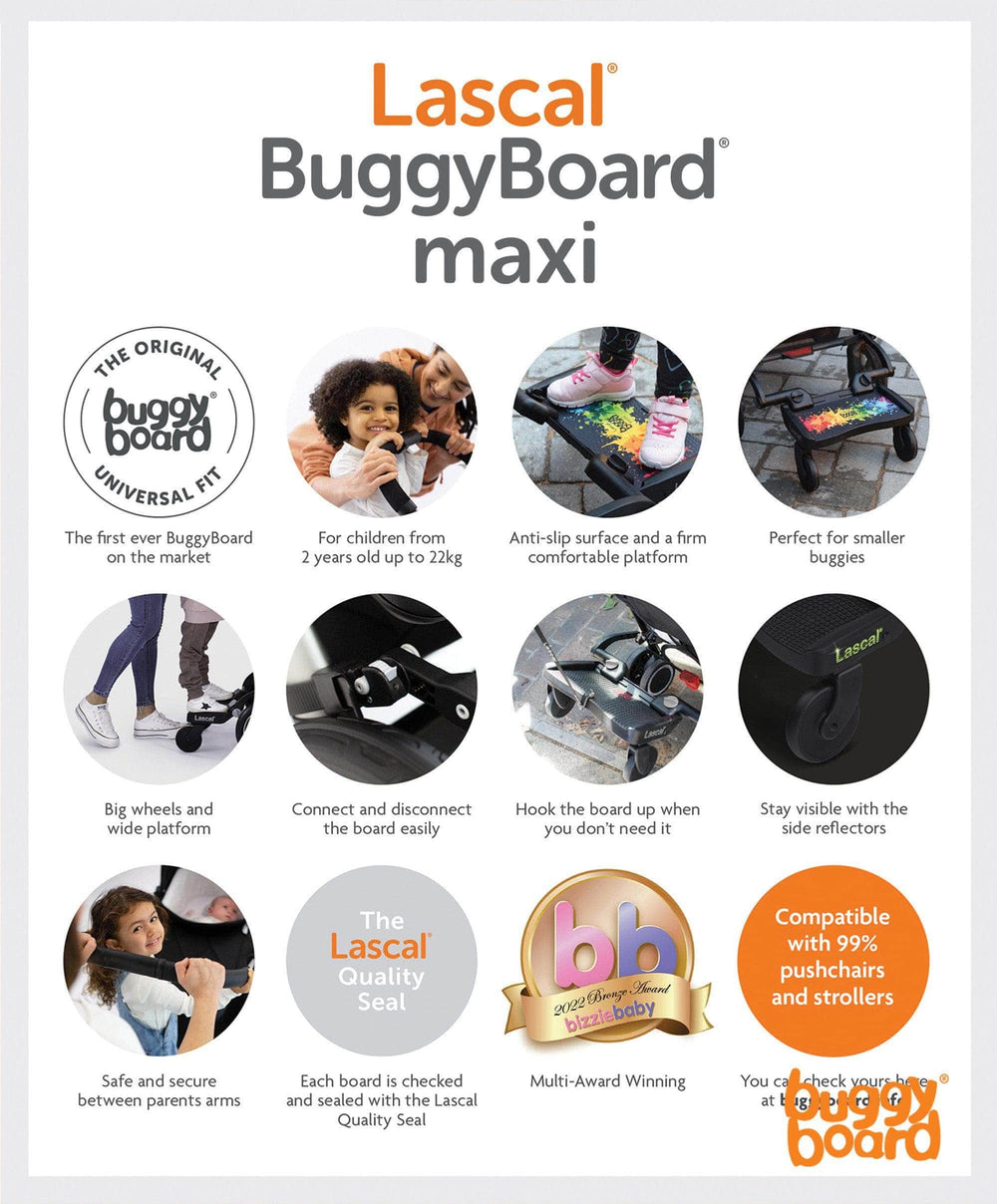Lascal Board Lascal Buggy Board Maxi | Pushchairs & Prams – Mamas & Papas IE