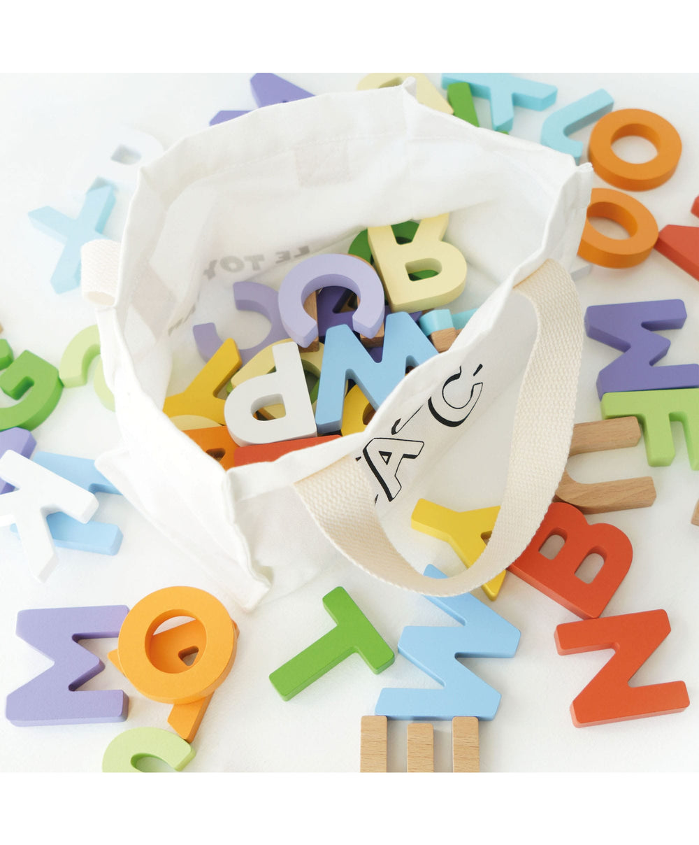 Le Toy Van Jigsaws &amp; Puzzles Le Toy Van Wooden Alphabet Set &amp; Bag