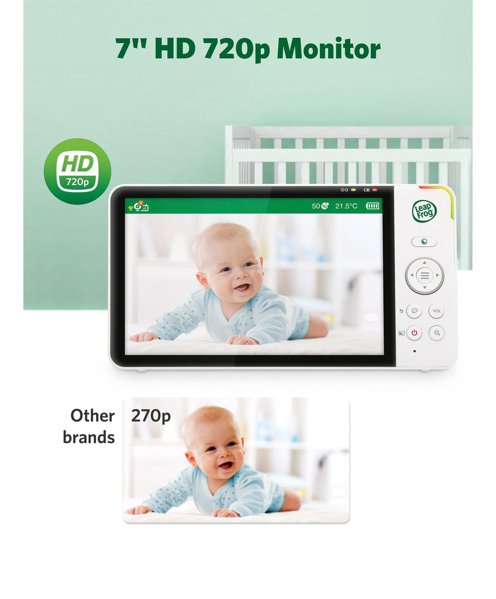 Leapfrog Baby Monitors Leapfrog 7 Inch LF4917HD Pan &amp; Tilt Monitor with Floorstand - White