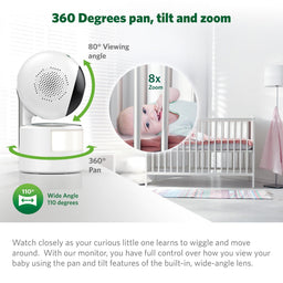 Leapfrog Baby Monitors LeapFrog LF920HD 7 Inch Video Baby Monitor & Floorstand - White