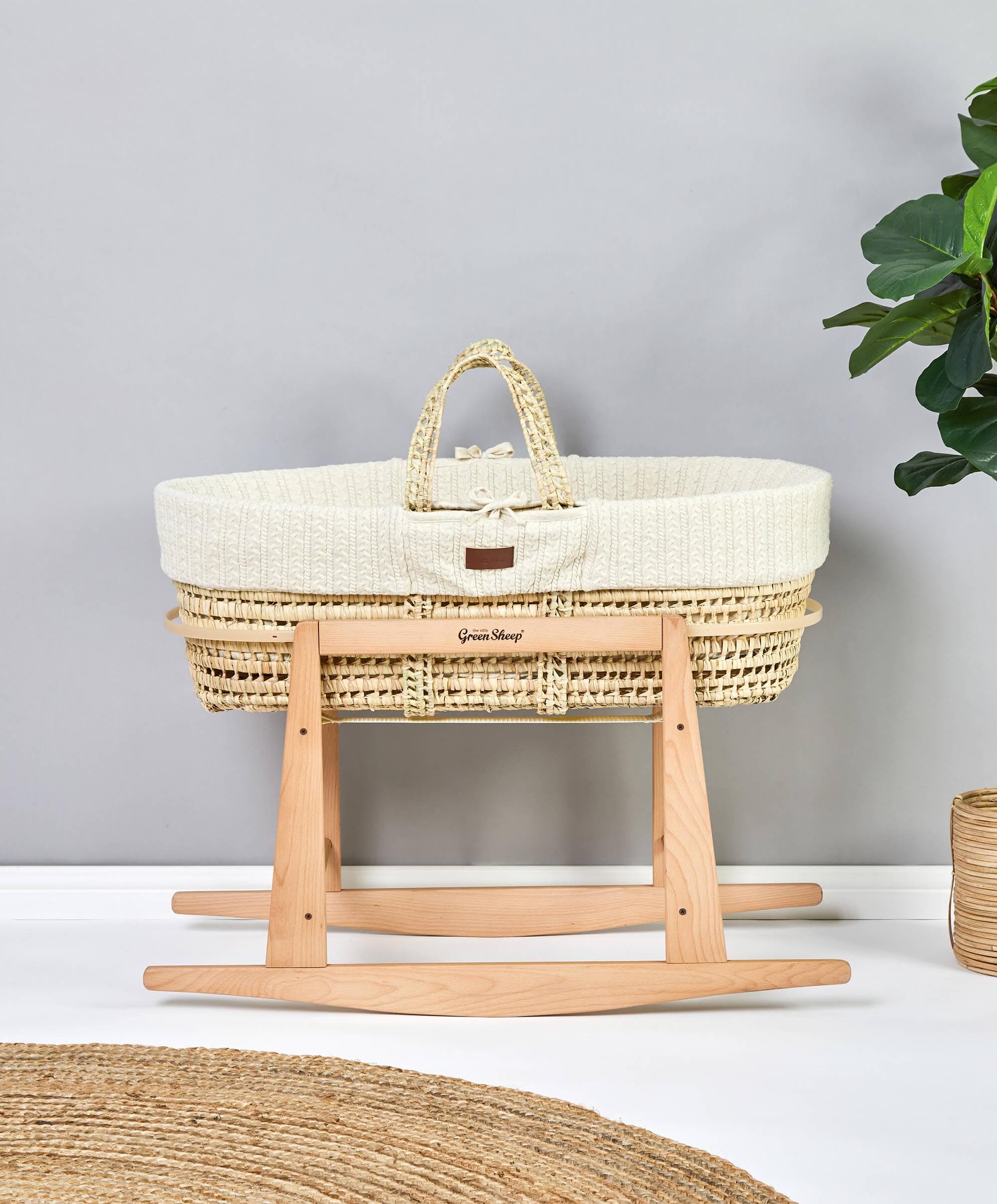 Wicker Unisex Moses Basket And Stand Childhome Natural Moses - Main Image