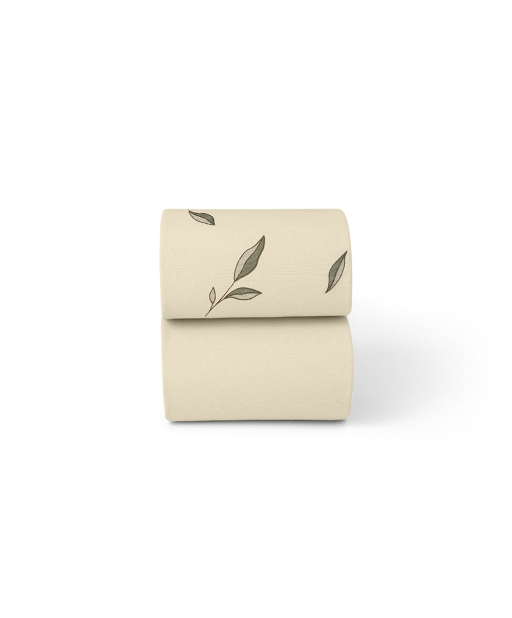 Little Green Sheep Little Green Sheep Moses Basket Sheets (Pack of 2) – Leaf Print