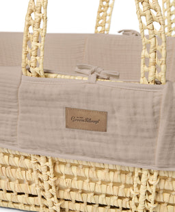 Little Green Sheep Little Green Sheep Muslin Moses Basket & Mattress - Truffle