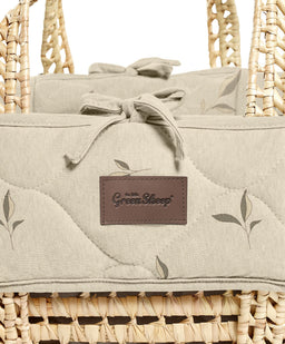 Little Green Sheep Little Green Sheep Quilted Moses Basket & Mattress - Leaves
