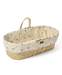 Little Green Sheep Little Green Sheep Quilted Moses Basket & Mattress - Leaves