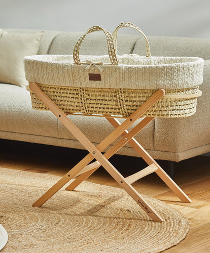 Little Green Sheep Moses Baskets Little Green Sheep Knitted Moses Basket - Linen
