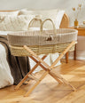 Little Green Sheep Moses Baskets Little Green Sheep Organic Knitted Moses Basket & Mattress - Truffle