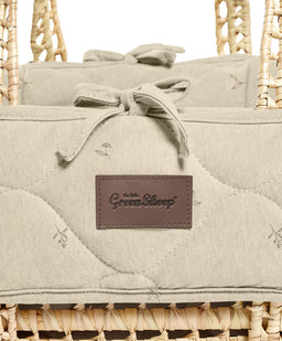 Little Green Sheep Quilted Moses Basket & Mattress - Floral