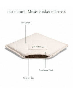 Little Green Sheep Quilted Moses Basket & Mattress - Floral