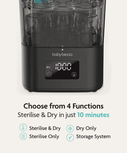 Loulou Lollipop Sterilisers Baby Brezza SuperQuick Steriliser Dryer - Black