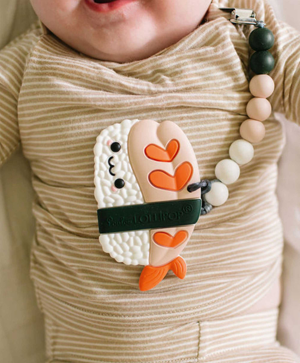 Loulou Lollipop Teethers Loulou Lollipop Pacifier Clip Teething Set - Ebi Sushi